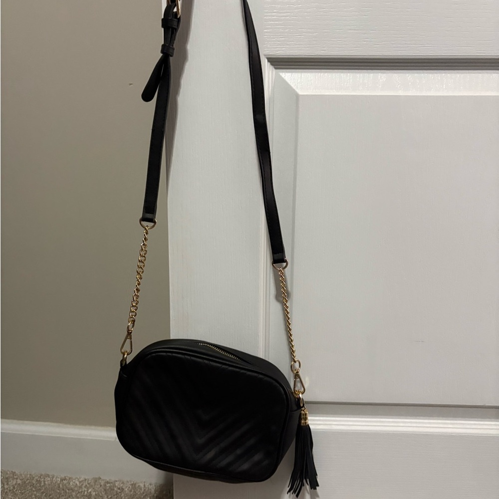 Black Quilted Crossbody Bag